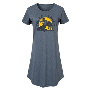 Women's - Instant Message - The Hell I Wont Cowgirl Graphic T-shirt Dress - 1 of 4