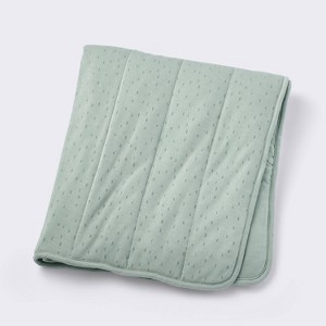 Rayon from Bamboo Jersey Quilted Blanket - Dashes - Green - Cloud Island™ - 1 of 4