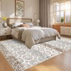 Large Machine Washable Rug 9x12 Vintage Floral Geometric Living Room Rug Non Slip Stain-Resistant Oriental Floor Carpet Non Shedding Low Pile Rug - 4 of 4