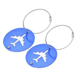 Unique Bargains Aluminium Lightweight Backpack Identifier Card Travel Luggage Tags 2 Pcs - 1 of 3