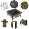 Yaheetech 34in Fire Pit Table Outdoor Patio Fire Pits Square Steel Stove with Mesh Screen and Cover - 4 of 4
