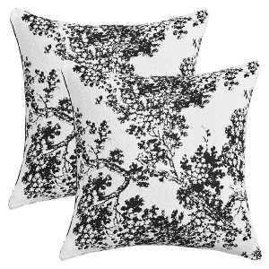 REGALWOVEN Fade-Resistant Chenille Ink Painting Modern Decorative Pillow Cover Pillow18 x 18 Inch Set of 2 - 1 of 4