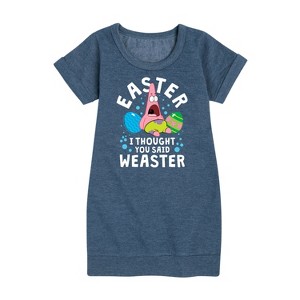 - SpongeBob SquarePants - Easter Weaster Graphic Short Sleeve Fleece Dress - 1 of 4