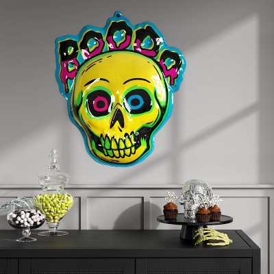 26.87"x22.57" Halloween Boo Skull Vac Form Sign Unframed Wall Art - Hyde and EEK! Boutique™