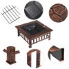 Yaheetech 34in Fire Pit Table Outdoor Patio Fire Pits Square Steel Stove with Mesh Screen and Cover - 4 of 4