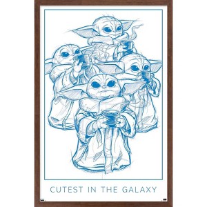 Trends International Star Wars: The Mandalorian: Grogu Moments - Cutest Framed Wall Poster Prints - 1 of 4