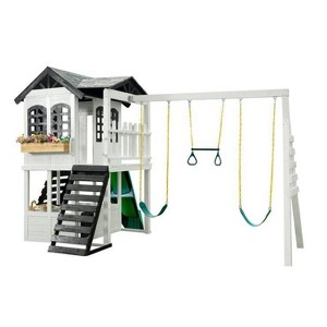 2MamaBees Reign Two Story Playhouse with Swing Attachment Playhouses - 1 of 4