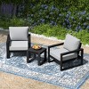 WestinTrends Montara Outdoor Modern 3-Piece HDPE Patio Sofa Set with Side Table - 2 of 4
