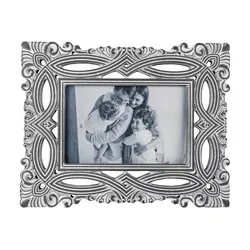 Filigree 4X6 Photo Frame Gray MDF & Glass - Foreside Home & Garden