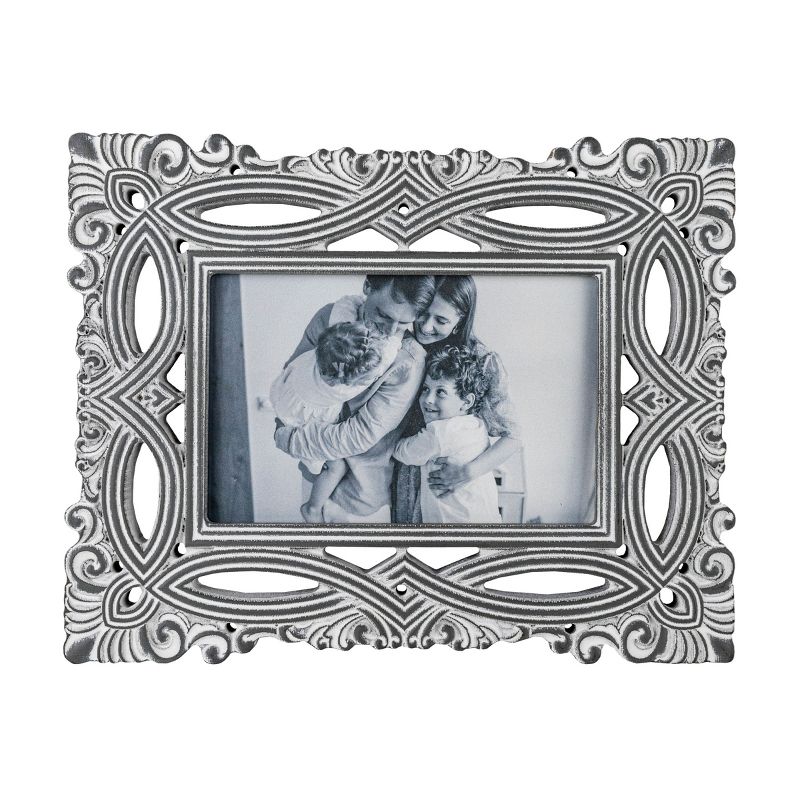 Filigree 4X6 Photo Frame Gray MDF & Glass - Foreside Home & Garden, 1 of 8