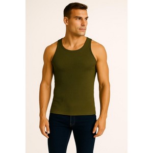 Galaxy By Harvic Men's Heavyweight Ribbed Tank Top - 1 of 4