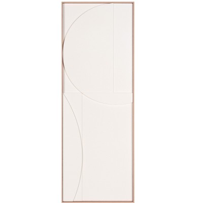 HomeRoots White Minimalist Geo Brown Shadowbox Wall Art