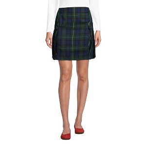School Uniform Young Women's Side Pleat Plaid Skort Above the Knee - 1 of 2