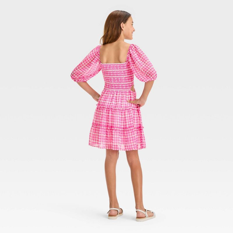 Girls' Smocked Bodice Cut Out Chiffon Dress - art class™, 3 of 7