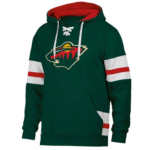 Nhl Minnesota Wild Men s Long Sleeve Hooded Sweatshirt With Lace S Target