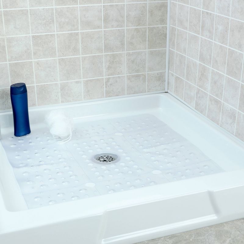XL Non-Slip Square Shower Mat with Center Drain Hole - Slipx Solutions, 5 of 6