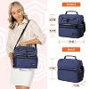 OPUX Double Decker Lunch Box Men Women, Insulated Leakproof Cooler Bag Adult Work, Dual Compartment Pail Tote Boys Girls Kids - 3 of 4