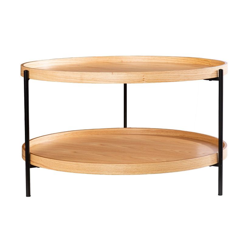 Wemve Round Cocktail Table Natural/Black- Aiden Lane, 4 of 8
