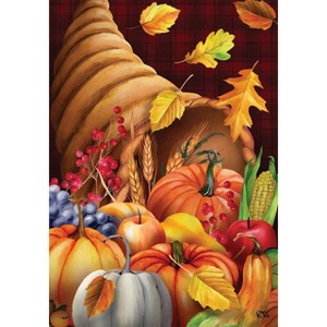 Fall Bounty Cornucopia Garden Flag Thanksgiving Autumn 12.5"x18" Briarwood Lane - 1 of 4