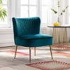 WestinTrends Phoebe Upholstered Tufted Velvet Accent Chair With Metal Leg - 2 of 4