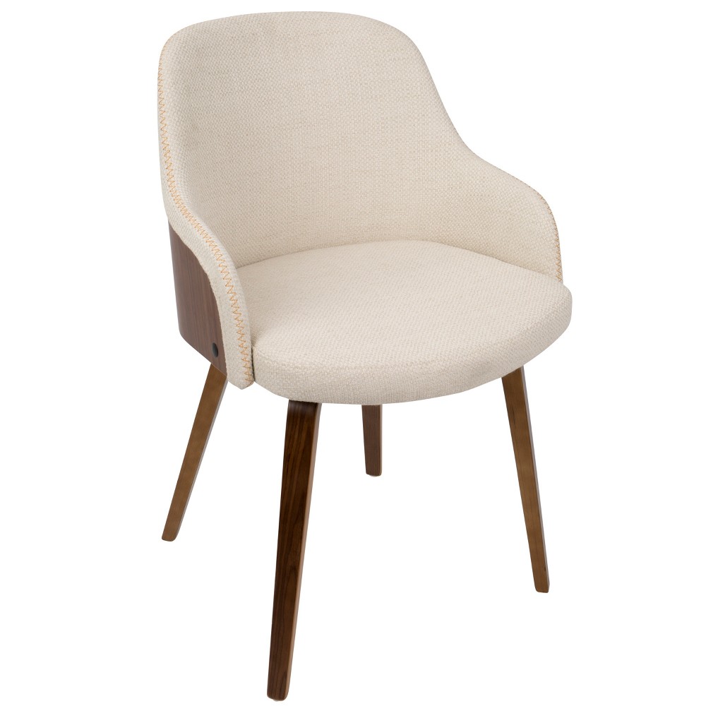 Photos - Chair Bacci Mid Century Modern Dining Accent  Cream - LumiSource