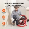 VEVOR Drain Cleaner Machine 75FT x 3/8 Inch, Sewer Snake Auger Manual Feed, 250W Electric Drain Cleaning Machine, Red - 3 of 4