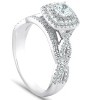 Pompeii3 3/4 Ct Diamond Cushion Halo Engagement Ring 14k White Gold - 3 of 4