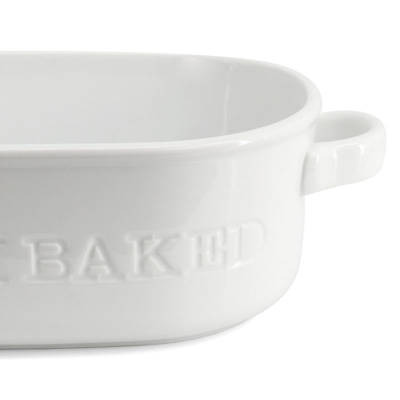 Our Table Simply White 10 Inch 36 Ounce Porcelain Oval Baker Dish in White, 3 of 6