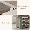 60" Counter Height Dining Table for 4, Farmhouse Rectangular Tall Bar Height Kitchen Dining Table with Deepened Wine Rack & Shelves for Kitchen, Bar - 2 of 4