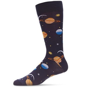 Memoi Men's Stellar Outerspace Bamboo Blend Novelty Crew Sock - 1 of 2