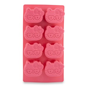 Silver Buffalo Sanrio Hello Kitty Hearts Silicone Ice Cube Tray | Makes 8 Cubes - 1 of 4