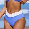 Women's Cerulean & White Colorblock High-Rise Bikini Bottoms - Cupshe - image 2 of 4