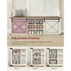 Hall Tree with Bench and Shoe Storage, Coat Rack with Shoe Bench, Entryway Furniture, 6 Tri-Hooks, Sliding Door, Farmfouse Style, Space Saving - 3 of 4