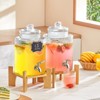 VEVOR Beverage Dispenser, 1.5 Gallon Drink Dispensers for Parties,2PC,Glass Juice Dispenser with Stand, Stainless Steel Spigot - 2 of 4