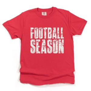 Football Season Block Distressed - Women's Garment Dyed Graphic T-Shirt - 1 of 4