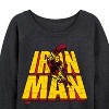 Women's - Marvel - Iron Man Stacked Name Oversized Lightweight French Terry Wide Neck Long Sleeve Graphic Shirt - 2 of 4