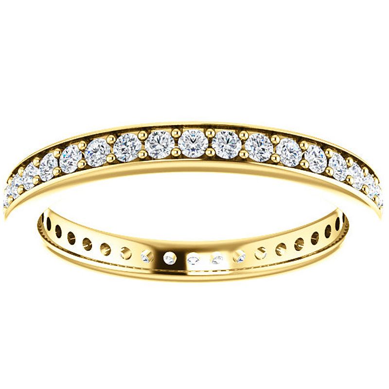 Pompeii3 1/2 Ct Diamond Eternity Ring Womens Wedding Band 14k Yellow Gold EX3 Lab Created, 1 of 6