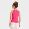 Peanuts Girls' High Neck Graphic Tank Top - Pink - 3 of 4