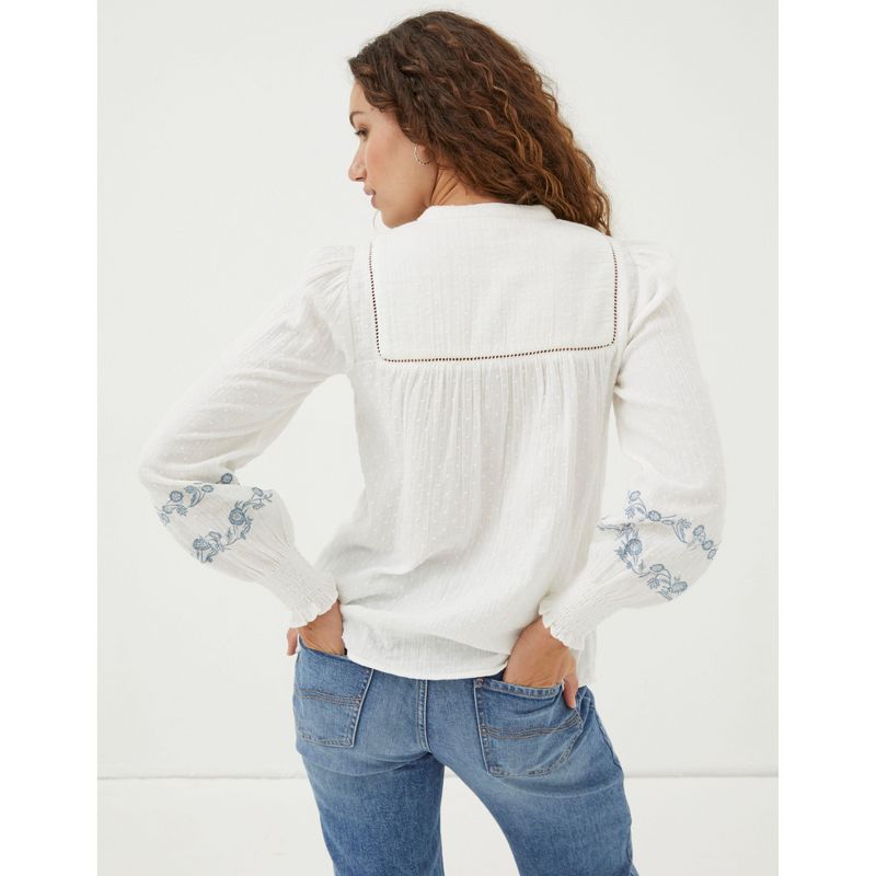 FatFace Womens Nicole Embroidered Blouse, 3 of 6