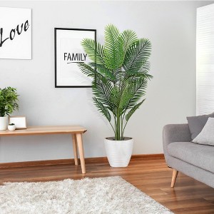 Whizmax Artificial Areca Palm Plant, with Trunks Tropical Palm Floor Plant in Pot Indoor Outdoor Home Office Garden Modern Decoration - 1 of 4