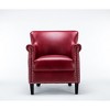 Faux Leather Club Chair with No-Sag Springs, Muted Nailhead Trim, and Solid Wood Legs - 2 of 4