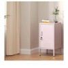 Pink Metal Locker End Table,Modern Minimalist Room Side Table With 2 Adjustable Shelf,Anti-Tilt Design,Multi Storage Cabinet For Living Room Bedroom, - 3 of 4