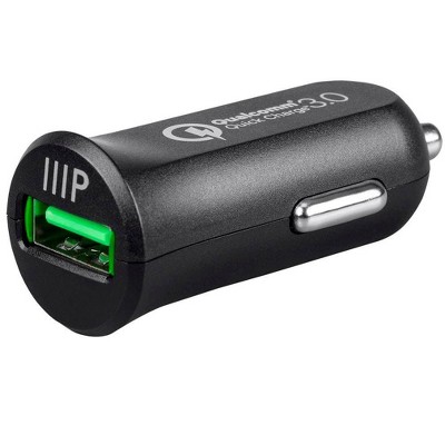 Monoprice USB Smart Car Charger With Qualcomm Quick Charge 3.0 Technology - Obsidian Series