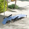 Outsunny 4-level Reclining Back Outdoor Chaise Lounge Chair, Reading Hole Include Tanning Chair - 2 of 4