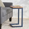GDFStudio Cassie Indoor Fir Wood and Iron C Shaped Side Table - 2 of 4