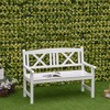 2-Seater Wooden Garden Bench, 4FT Outdoor Patio Loveseat with Unique X-Shape Back for Yard, Lawn, Porch - 2 of 4