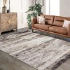 10'x13'Washable Area Rug with Anti-Slip Backing, Low Pile Modern Farmhouse Throw Rug Non-Shedding for Bedroom Dining Room Playroom,Brown - 2 of 4