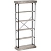 COUCHETA 73 Inch Tall 5-Tier  Industrial Bookcase, Open Storage Shelf, Rustic Vintage Metal Frame - 2 of 4