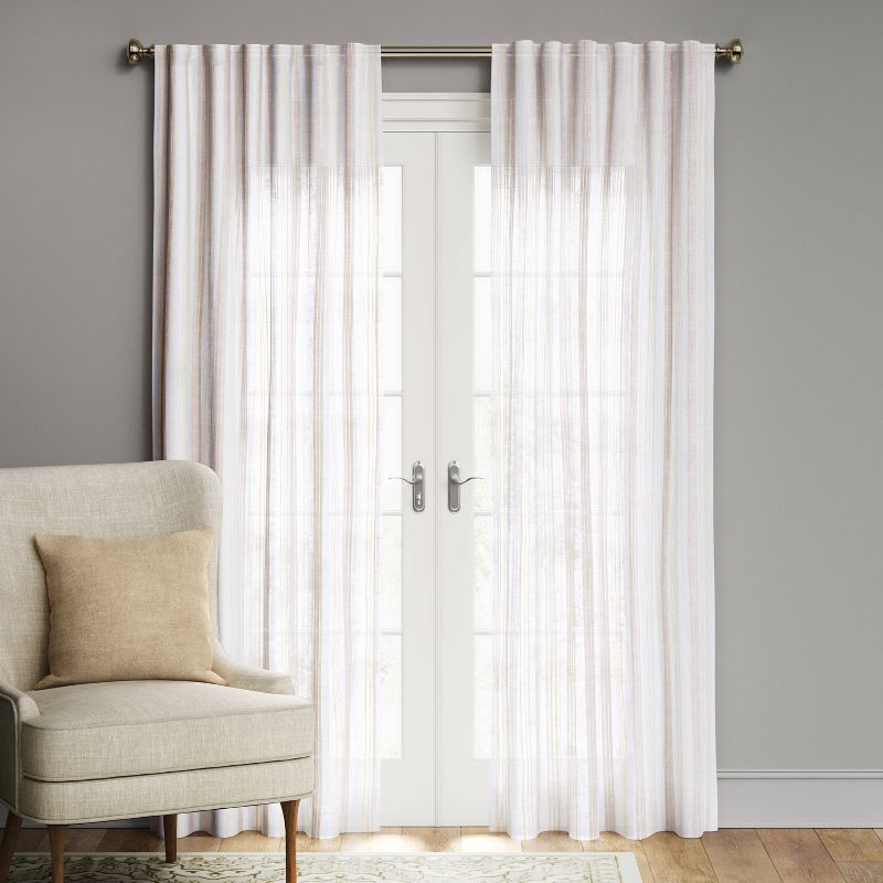 1pc Light Filtering Simple Stripe Window Curtain Panel - Threshold™, 1 of 3