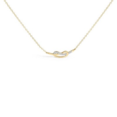 Haus of Brilliance 14K Yellow Gold Plated Silver Diamond Accent Infinity Ribbon Pendant Necklace